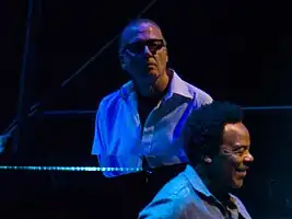 Beard (background) performing with Steely Dan in 2017