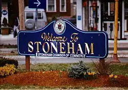 Welcome sign of Stoneham