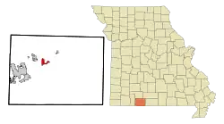 Location of Forsyth, Missouri