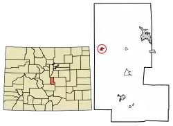 Location of the Florissant CDP in Teller County, Colorado.
