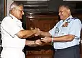 ACM P V Naik handing over the Baton of Chairman COSC to Adm Nirmal Verma