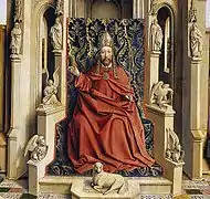 God with the lamb before Him