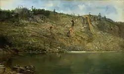 The Iron Mine, Port Henry, New York, (1862) oil on canvas mounted on fiberboard, in the Smithsonian American Art Museum
