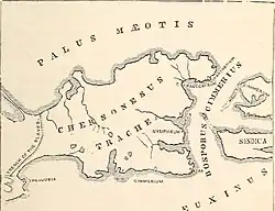 Map of Kerch Peninsula in antiquity.