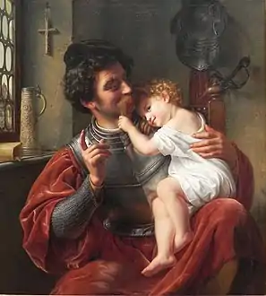 The Warrior and his Child, Theodor Hildebrandt, 1832