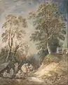 Country Lane with Gypsies Resting (watercolour, early 1760s)