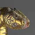 Tiger's head at the pommel of Ghazi-ud-Din Haidar Shah's sword.