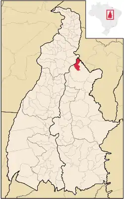 Location in Tocantins state