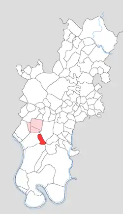 Map showing Nagla Balia in Tundla block