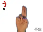 指文字: う U