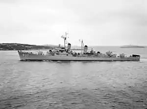 USS Davis (DD-937) underway on 28 February 1957
