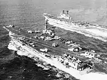 View of two aircraft carriers