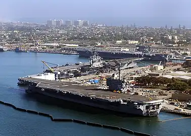 Three carriers (U.S.S. Carl Vinson, U.S.S. Nimitz, USS Ronald Reagan) at North Island, 2010