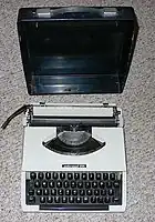 A student's portable underwood 255 manufactured circa 1977 in Japan