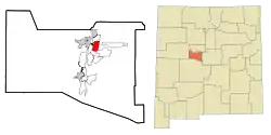 Location of Valencia, New Mexico