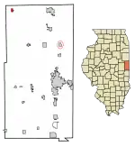 Location of Rankin in Vermilion County, Illinois.