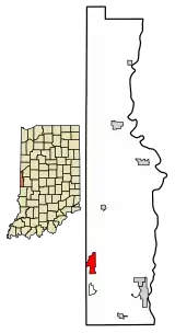 Location of St. Bernice in Vermillion County, Indiana.