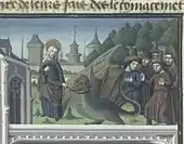 Saint Martha and the Tarasque, from a 15th-century manuscript