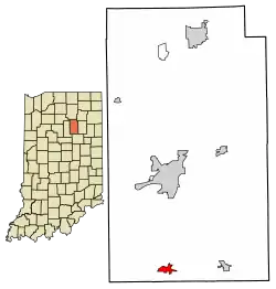 Location of Somerset in Wabash County, Indiana.