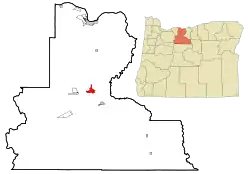 Location of Tygh Valley, Oregon