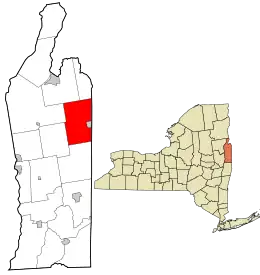 Location in Washington County and the state of New York.