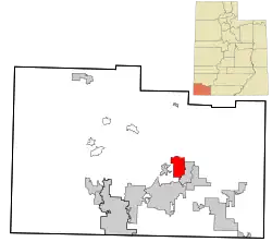 Location within Washington County and Utah