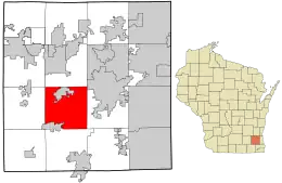 Location in Waukesha County and the state of Wisconsin.