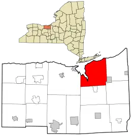 Location in Wayne County and the state of New York.