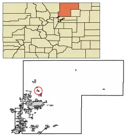 Location of the Town of Ault in Weld County, Colorado.