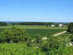Wequiock Road (foreground) and Van Lieshout Road (background) in the town of Scott