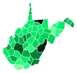 Support for Pritt by county:&nbsp;&nbsp;>11%&nbsp;&nbsp;10–11%&nbsp;&nbsp;8–9%&nbsp;&nbsp;7–8%&nbsp;&nbsp;6–7%&nbsp;&nbsp;5–6%&nbsp;&nbsp;4–5%&nbsp;&nbsp;3–4%&nbsp;&nbsp;<3%