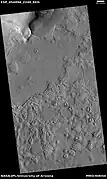 Wide view of hollows that formed as ice left the ground.  This was named a HiRISE picture of the day.