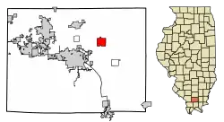 Location of Pittsburg in Williamson County, Illinois.