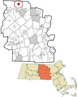 Location in Worcester County and the state of Massachusetts.