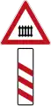 Level crossing with barrier or gate ahead