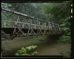 The Falling Rock Camp Bridge over Rocky Fork Creek
