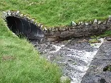 A side view of the water